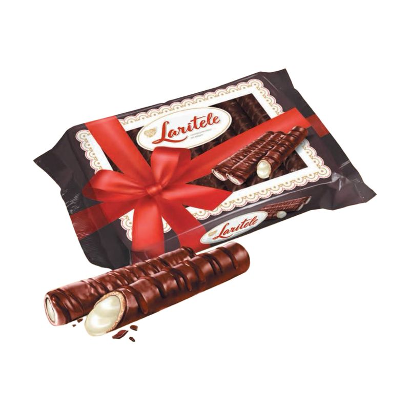 Вафельные трубочки с молочной начинкой в глазури "Laritele", Знак Вкуса, 195 г