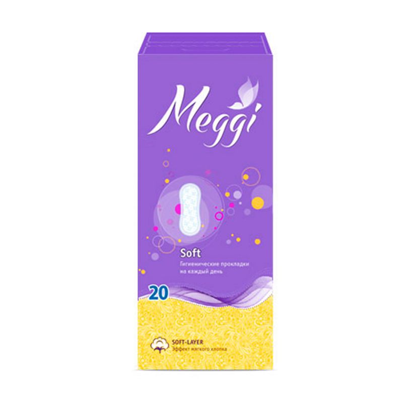 Прокладки гигиенические ежедневные "Soft", Meggi, 20 шт.