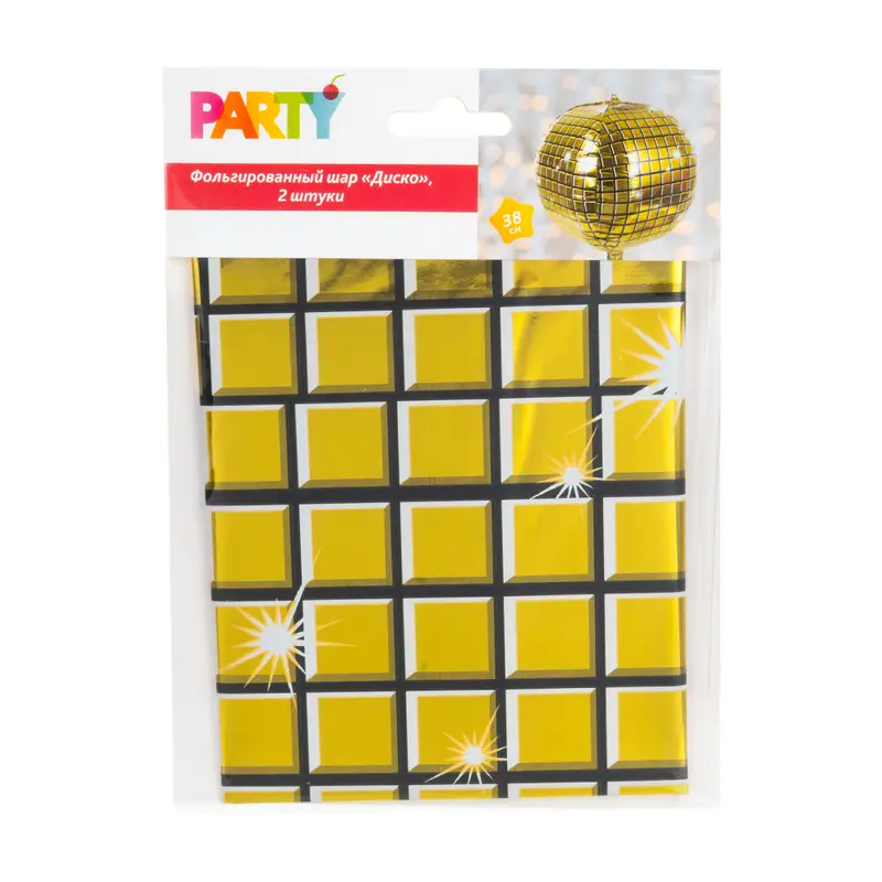 Фольгированный шар "Диско", Party, 2 шт., в ассортименте