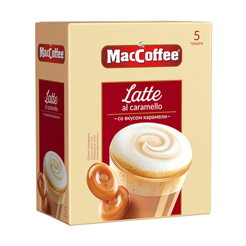 Напиток кофейный растворимый (3 в 1) "Latte", MacCoffee, со вкусом карамели, 110 г
