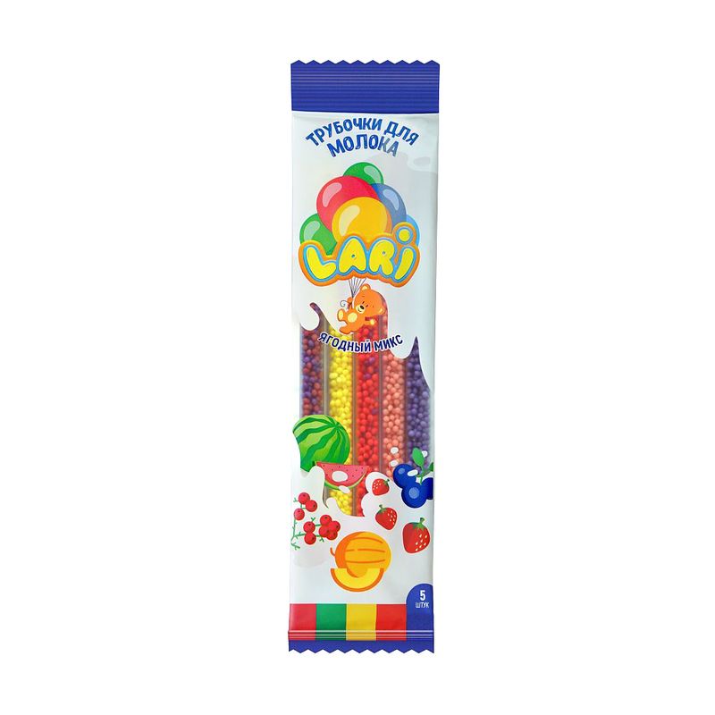Трубочки для молока, LARI, 5х6 г, в ассортименте
