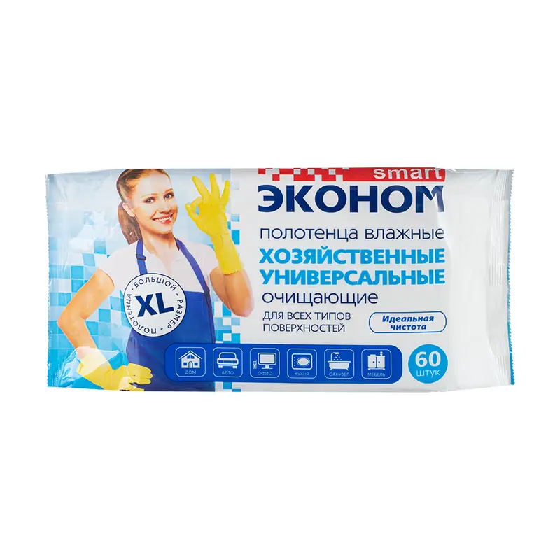 Полотенца влажные, Эконом Smart, 60 шт.
