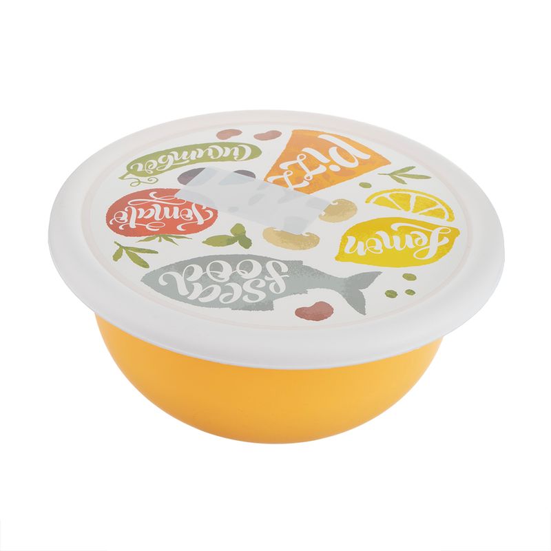 Миска с крышкой, 1,2 л, в ассортименте