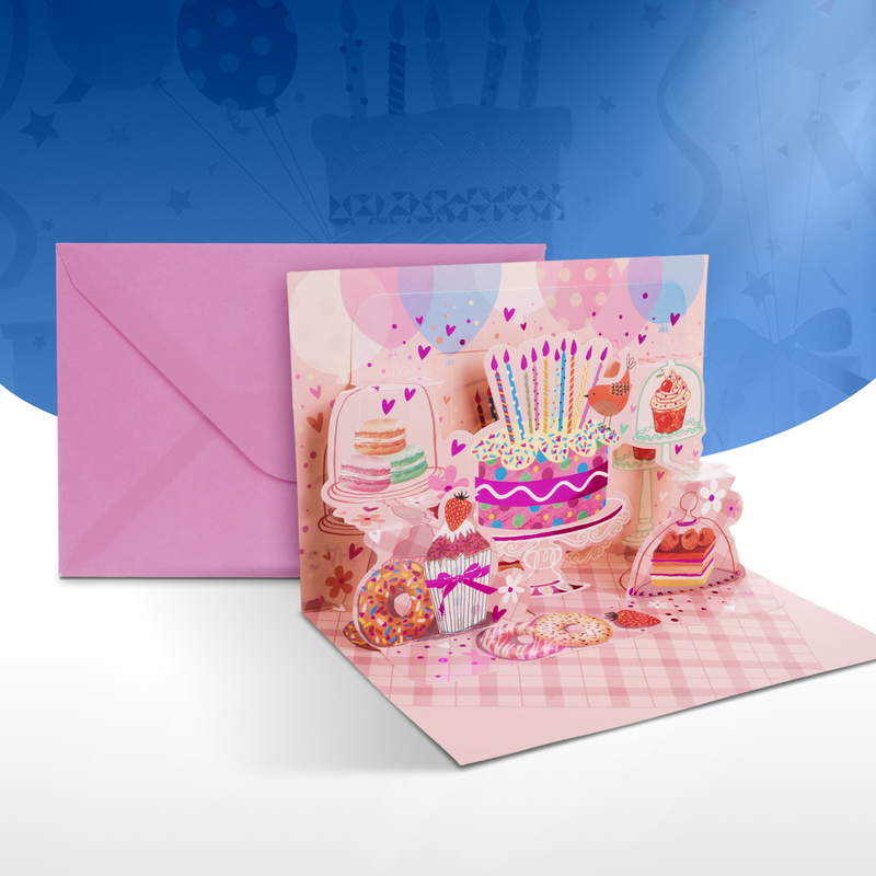Открытка 3D "Афисьён" с конвертом, Party, в ассортименте