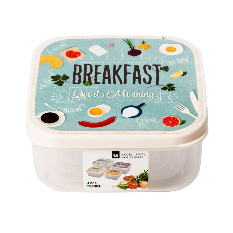 Комплект контейнеров для хранения продуктов, 4 шт.