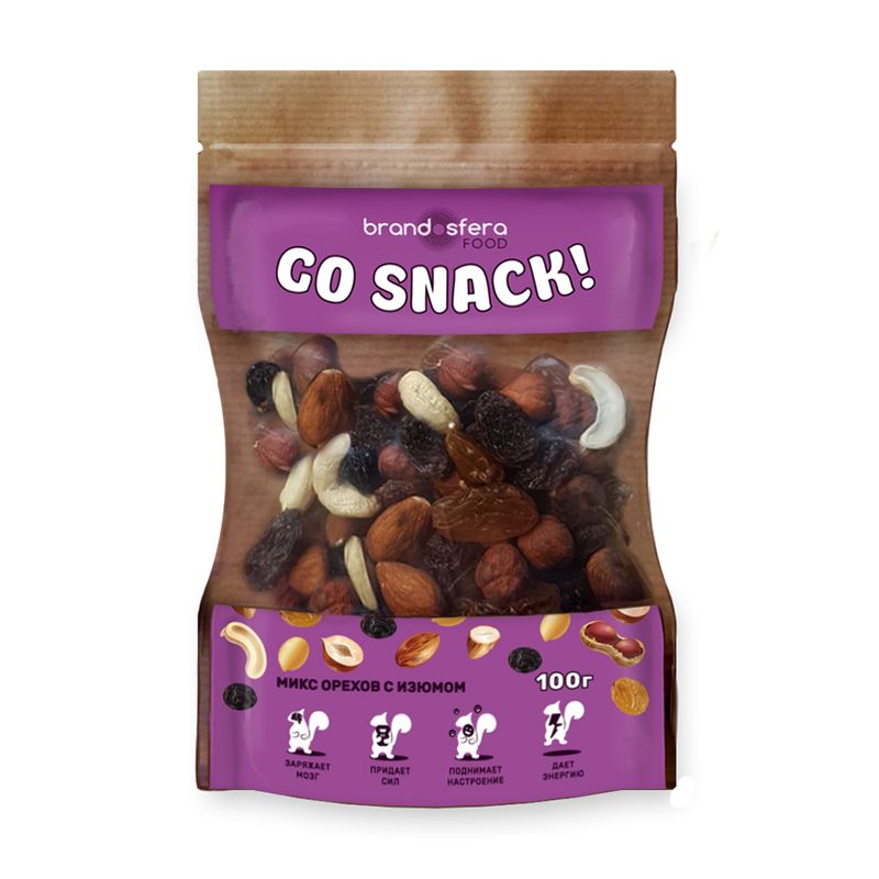 Смесь фруктово-ореховая, GO SNACK!, 100 г, в ассортименте