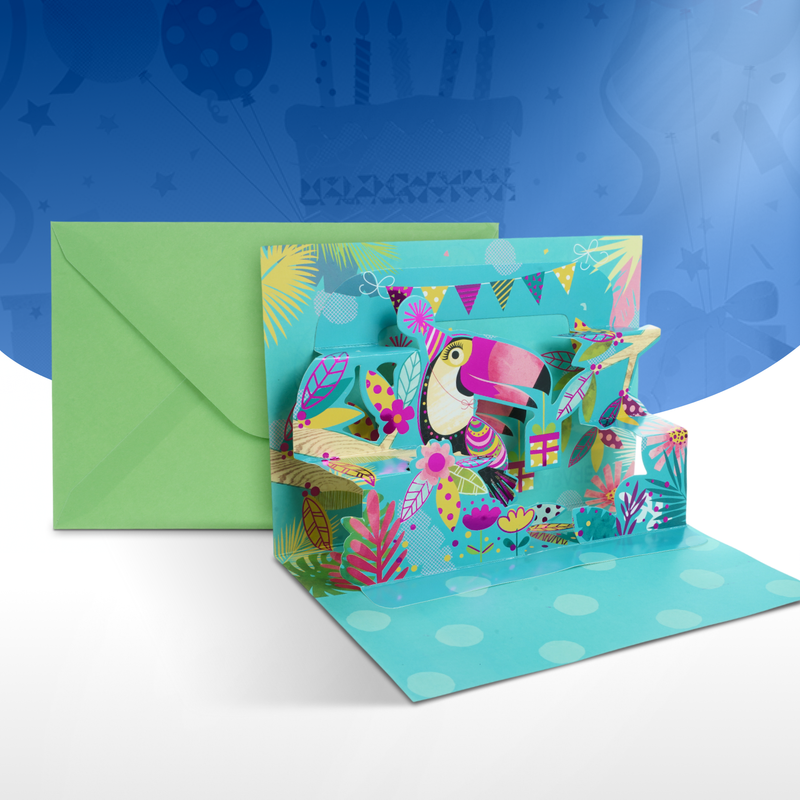 Открытка 3D "Афисьён" с конвертом, Party, в ассортименте