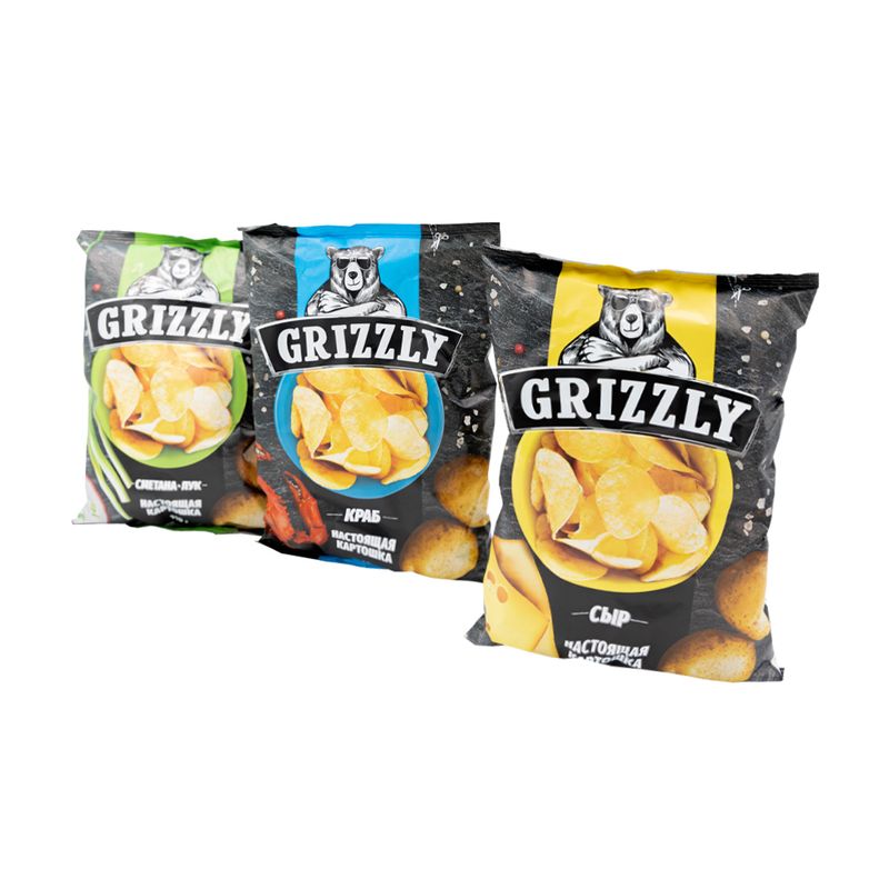 Чипсы, Grizzly, 110 г, в ассортименте