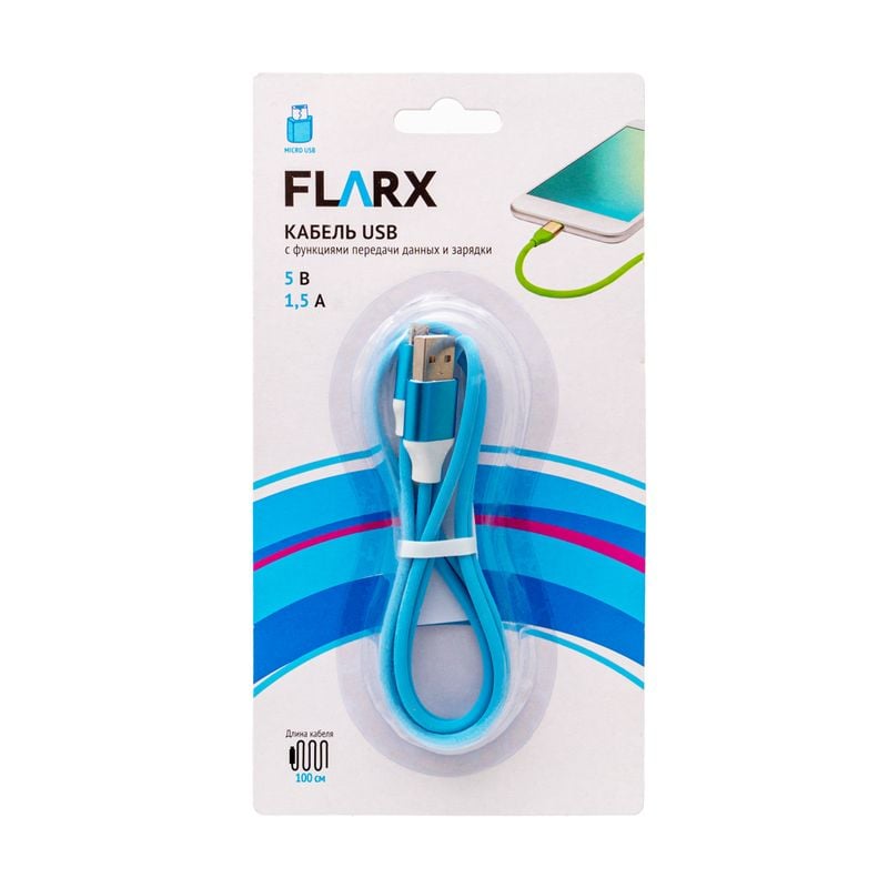 Кабель USB, FLARX, 100 см, в ассортименте