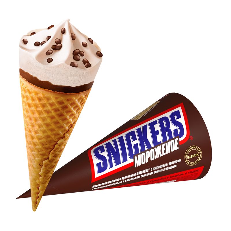 Мороженое рожок SNICKERS 69г БЗМЖ