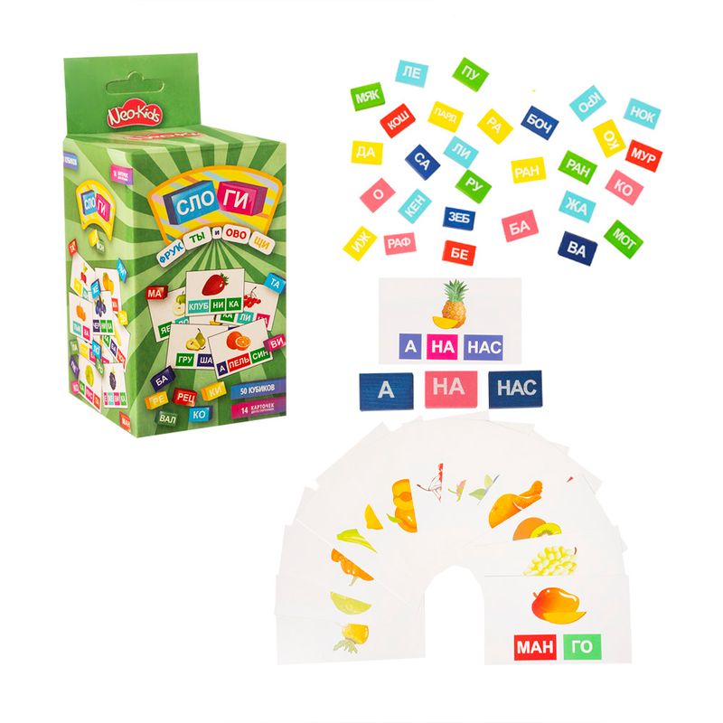 Настольная игра "Слоги", Neo Kids, в ассортименте