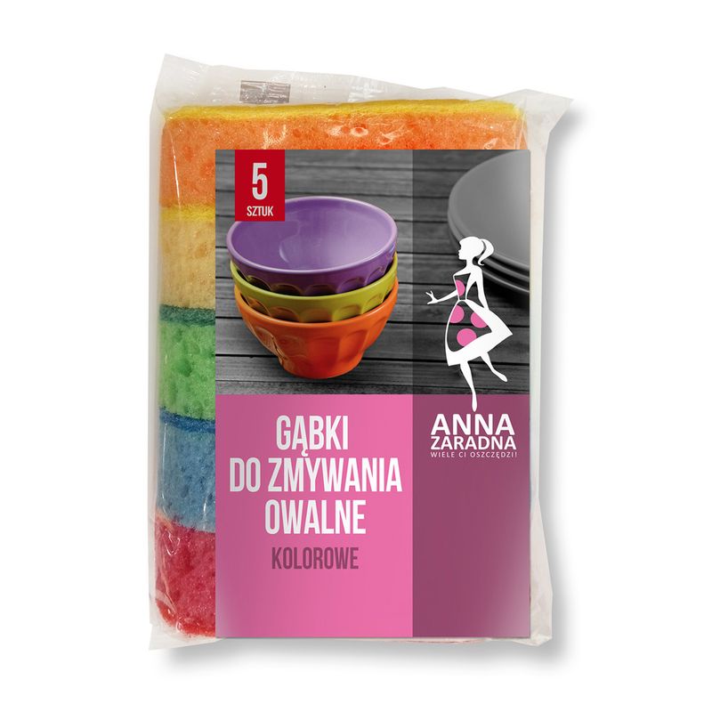 Овальные губки для мытья посуды, Anna Zaradna, 5 шт.