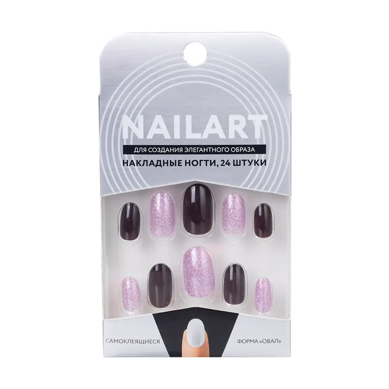 Набор накладных самоклеящихся ногтей, NAILART, 24 шт., в ассортименте