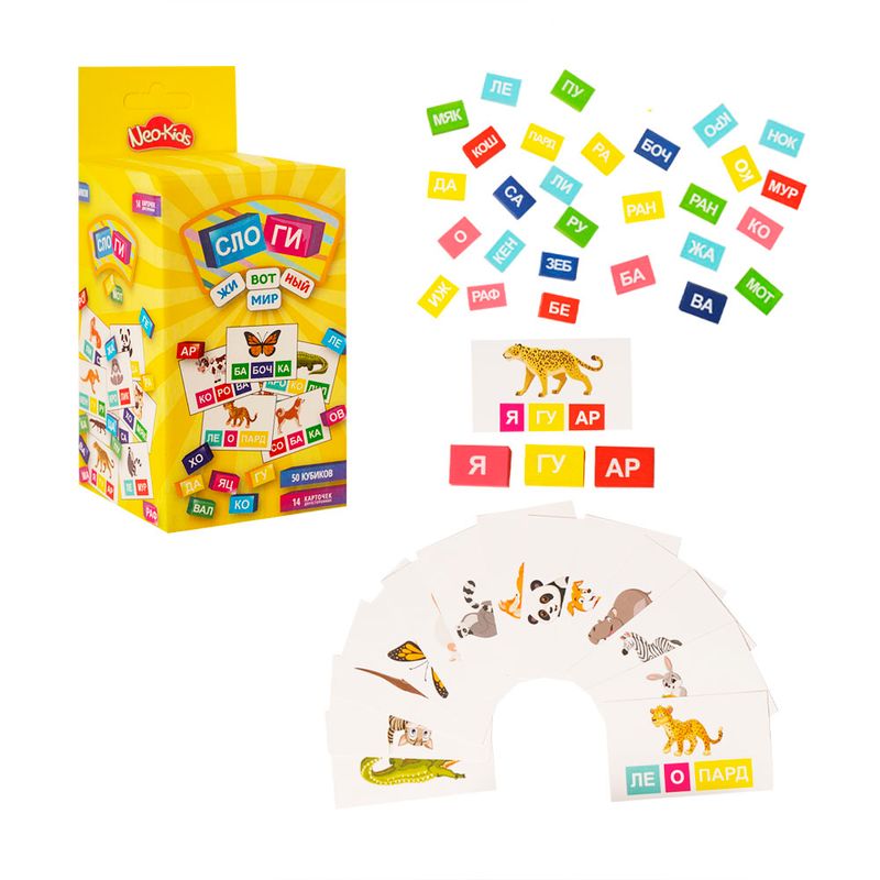 Настольная игра "Слоги", Neo Kids, в ассортименте