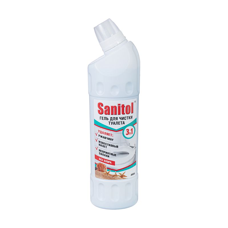 Гель для чистки туалета 3 в 1, Sanitol, 750 мл