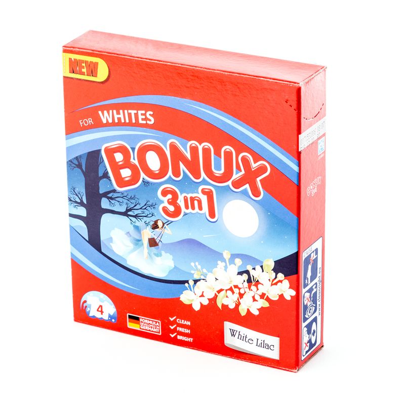 Стиральный порошок "3 in 1", Bonux, 400 г, в ассортименте