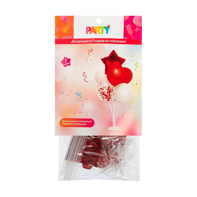 Декорация из 7 шаров на подставке, Party, в ассортименте