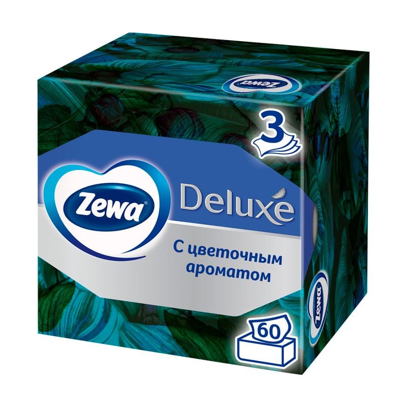 Салфетки бумажные "Deluxe", Zewa, 60 шт., в ассортименте