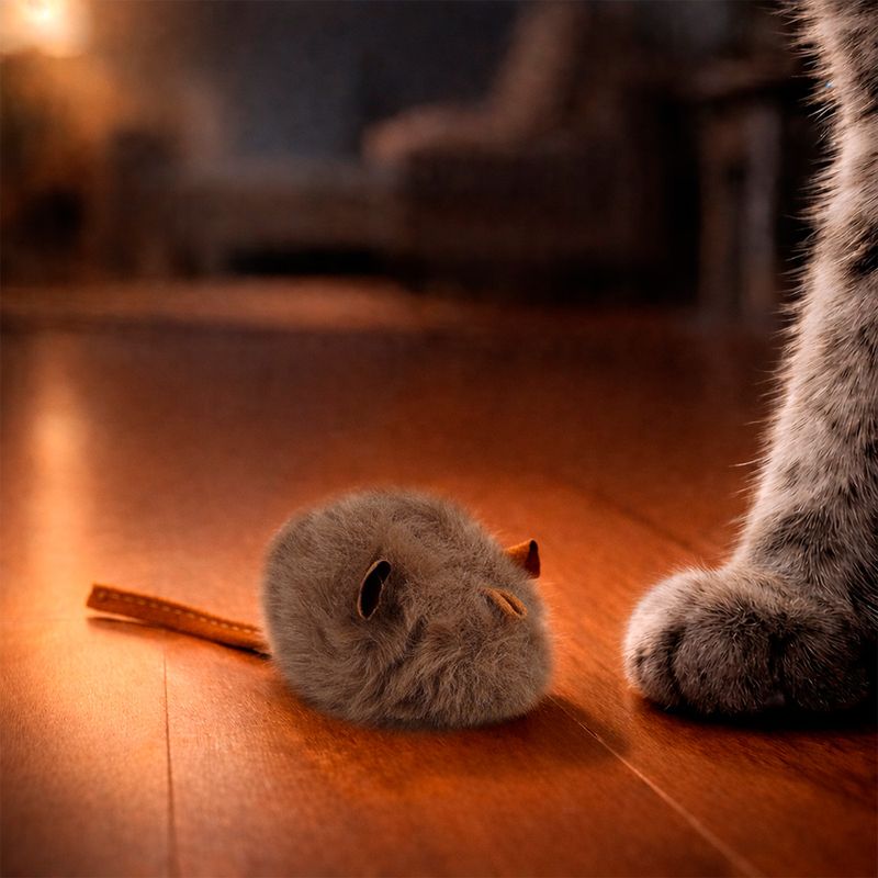 Игрушка для кошек "Мышка со звуком", Pet Club, 14х4 см, в ассортименте