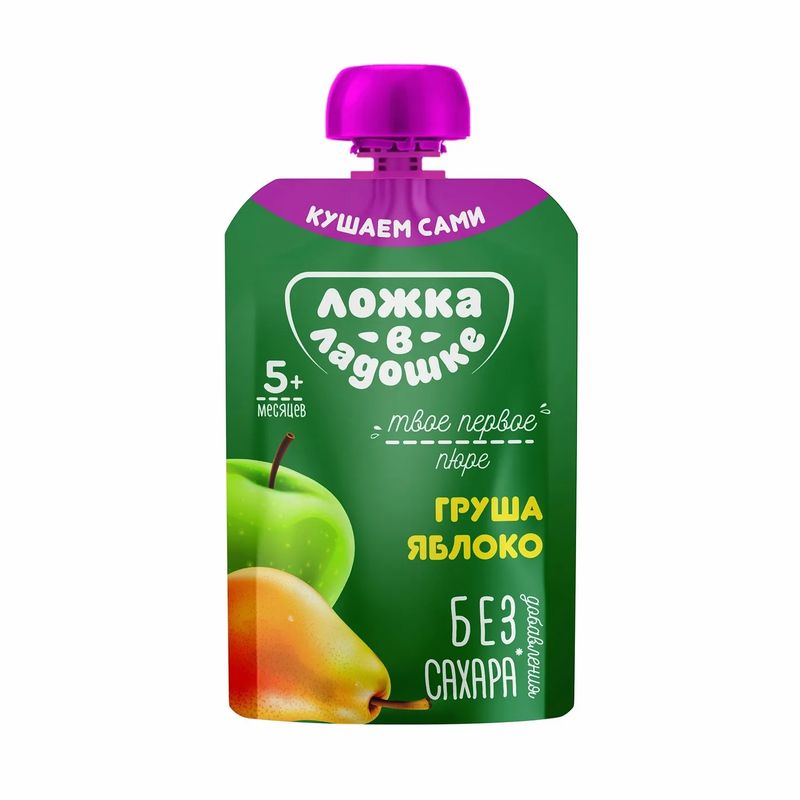 Детское пюре Ложка в ладошке, 90 г, в ассортименте