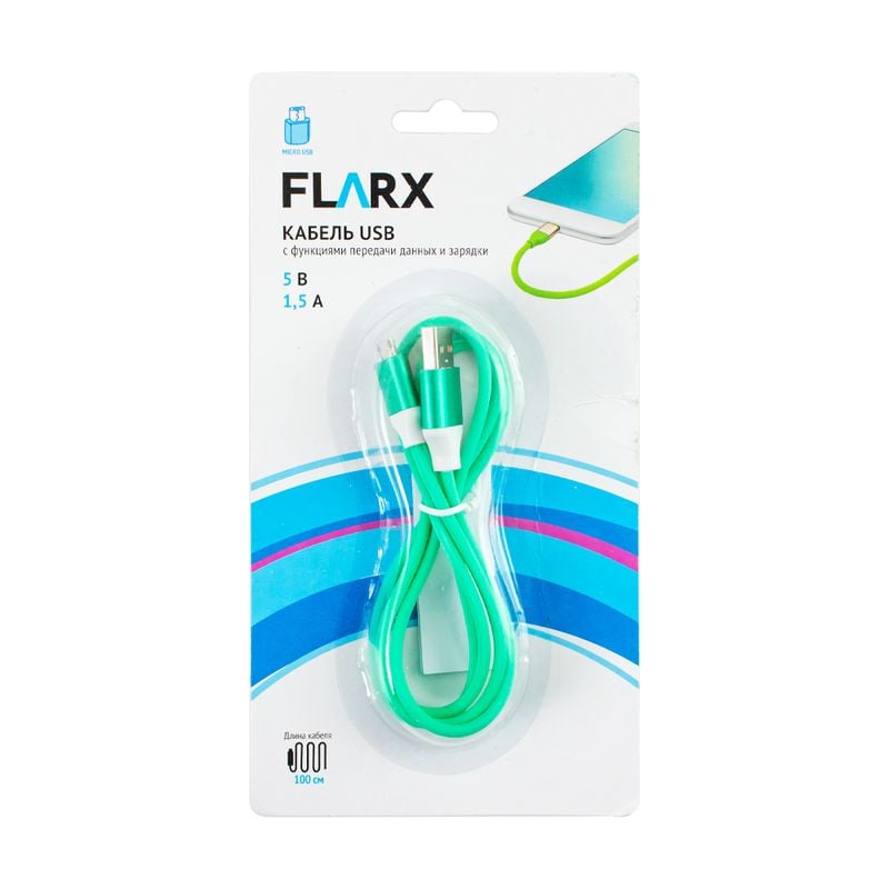 Кабель USB, FLARX, 100 см, в ассортименте