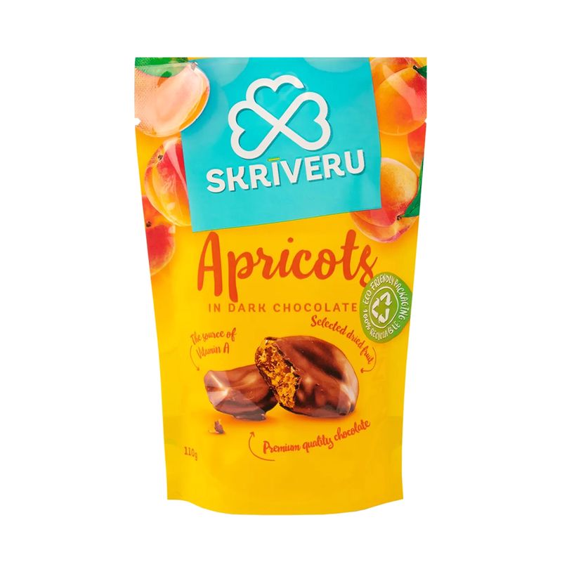 Сливы/Абрикосы в темном шоколаде Skrīveru, 110 г