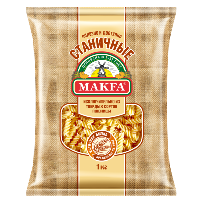 Макароны-спирали "MAKFA" Станичные, 1 кг