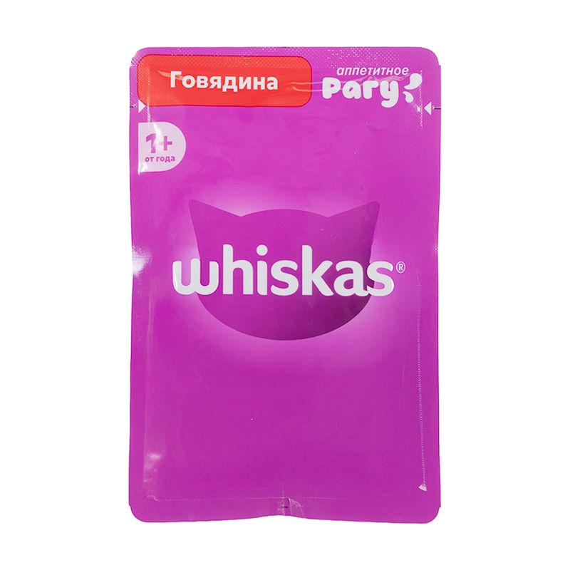 Корм влажный для кошек "Аппетитное рагу", Whiskas, говядина, 75 г