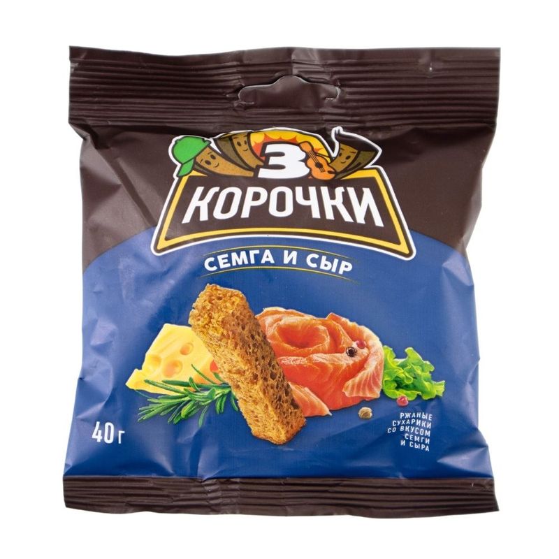 Сухарики ржаные 3 корочки 40г сорт