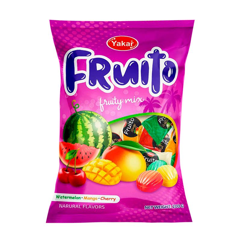 Карамель с начинкой "Fruito", Yakar, ассорти, 200 г