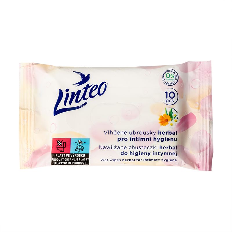 Влажные салфетки, Linteo, для интимной гигиены, 10 шт.