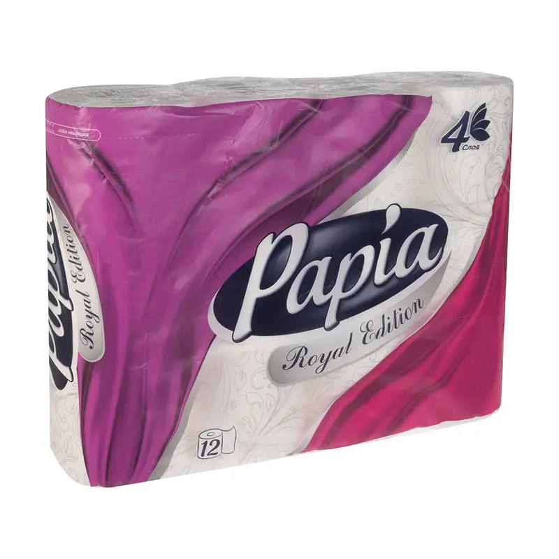 Туалетная бумага "Royal Edition", Papia, 4 слоя, 12 шт.