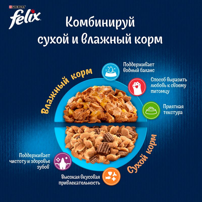 Влажный корм для кошек "Суп", FELIX, с курицей, 48 г