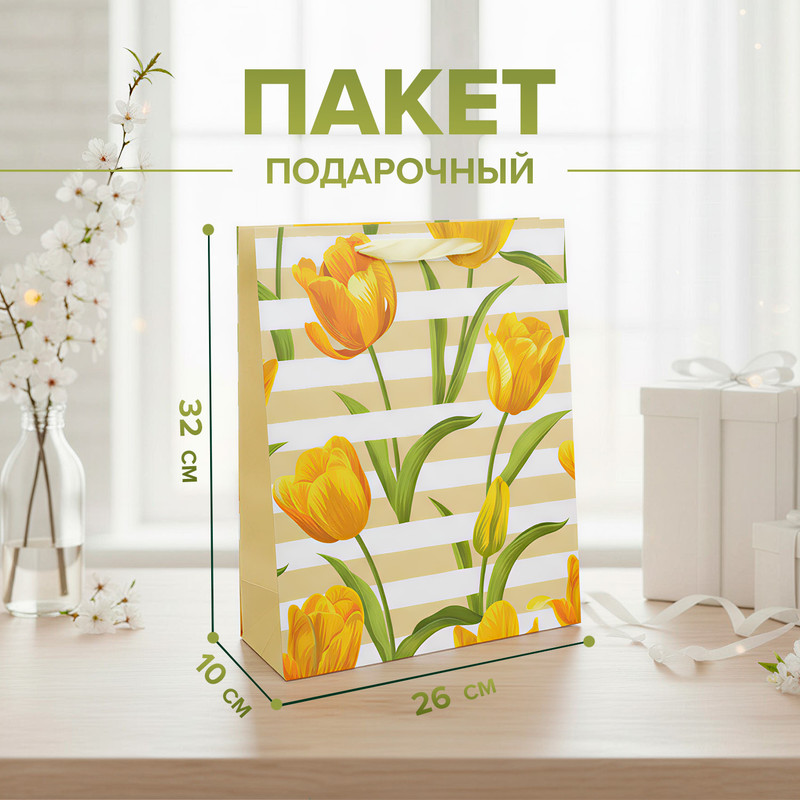 Пакет подарочный, 26*10*32смИМП