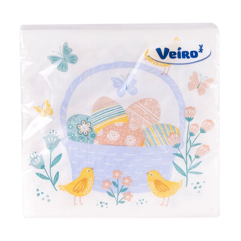 Салфетки, Veiro, трёхслойные, 33х33 см, 20 шт., в ассортименте