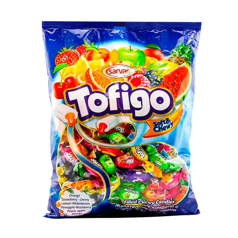 Жевательные конфеты, Tofigo, с жидкой начинкой, 1 кг