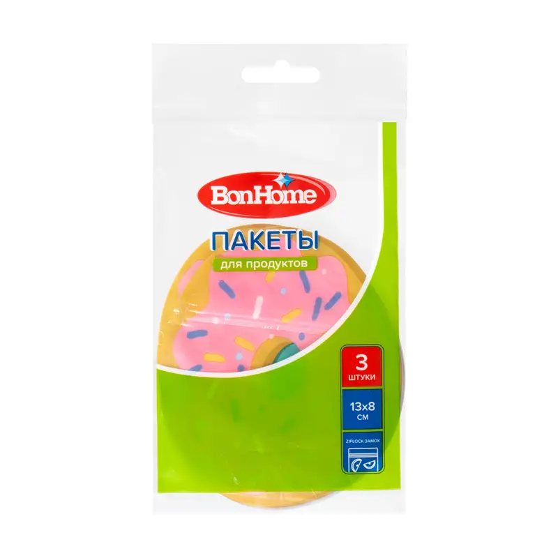 Пакеты для продуктов, 13x8 см, 3 шт., в ассортименте