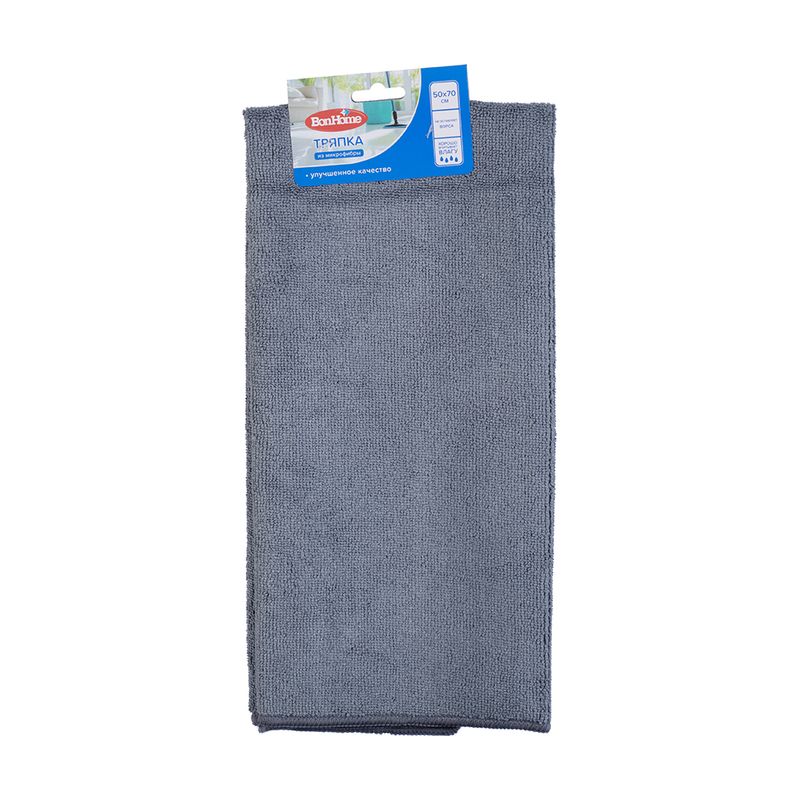 Тряпка из микрофибры, BonHome, 50х70 см, в ассортименте
