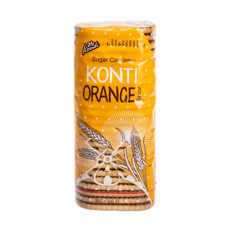 Печенье Konti, со вкусом апельсина, 380 г