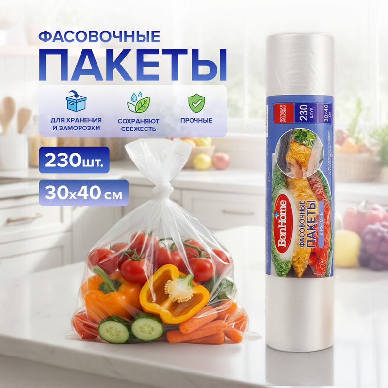 Пакеты фасовочные,30х40см,230 шт_свим
