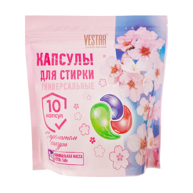 Капсулы для стирки цветного белья, VESTAR, 10 шт.
