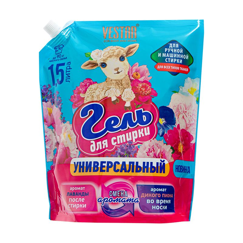 Гель для стирки, VESTAR, 1,5 л, в ассортименте