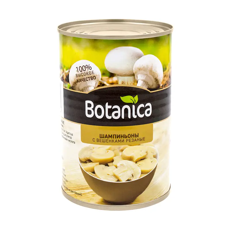 Шампиньоны с вешенками резаные, Botanica, 425 мл