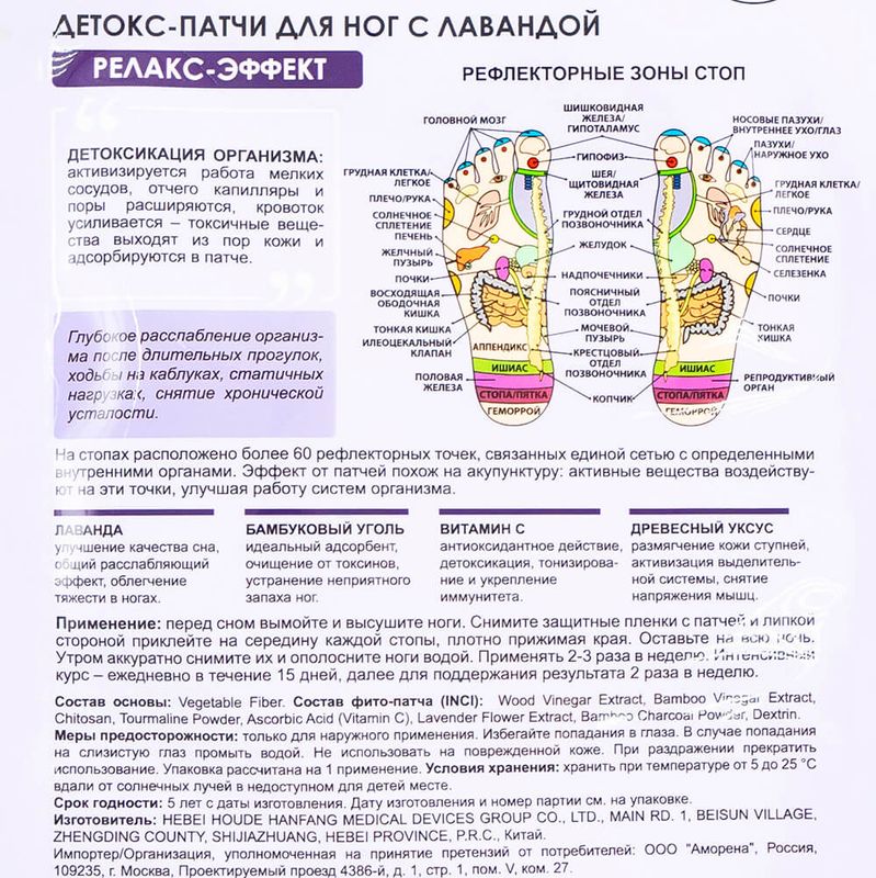 Детокс-патчи для ног, Mi-Ri-Ne, в ассортименте