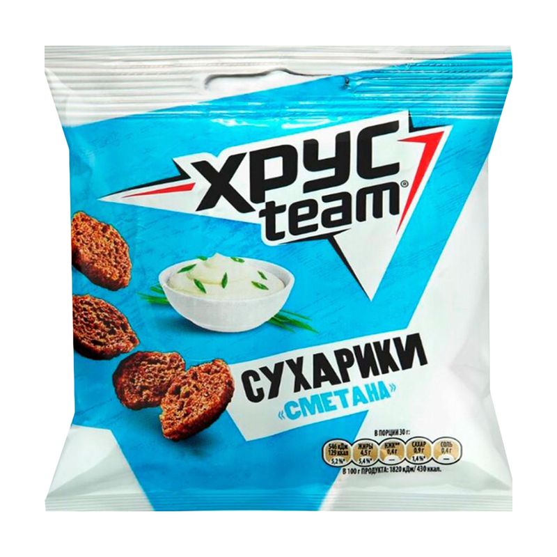 Сухарики, Хрусteam, 30 г, в ассортименте