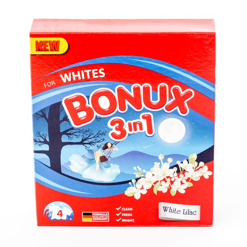 Стиральный порошок "3 in 1", Bonux, 400 г, в ассортименте