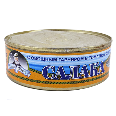 Салака с овощным гарниром в томатном соусе, 230 г