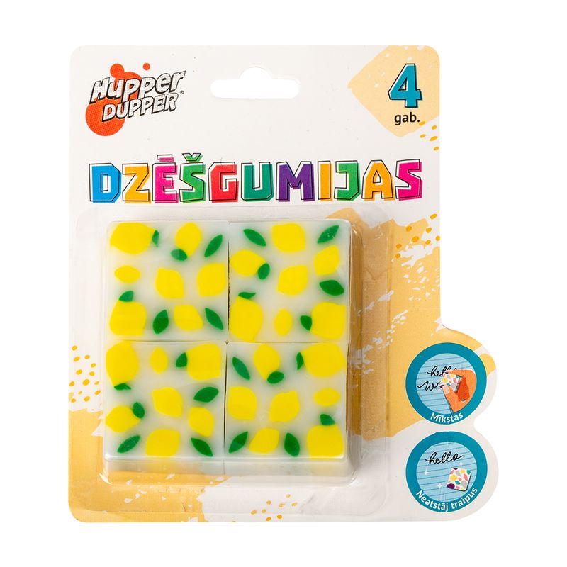 Ластики, 4 шт., в ассортименте