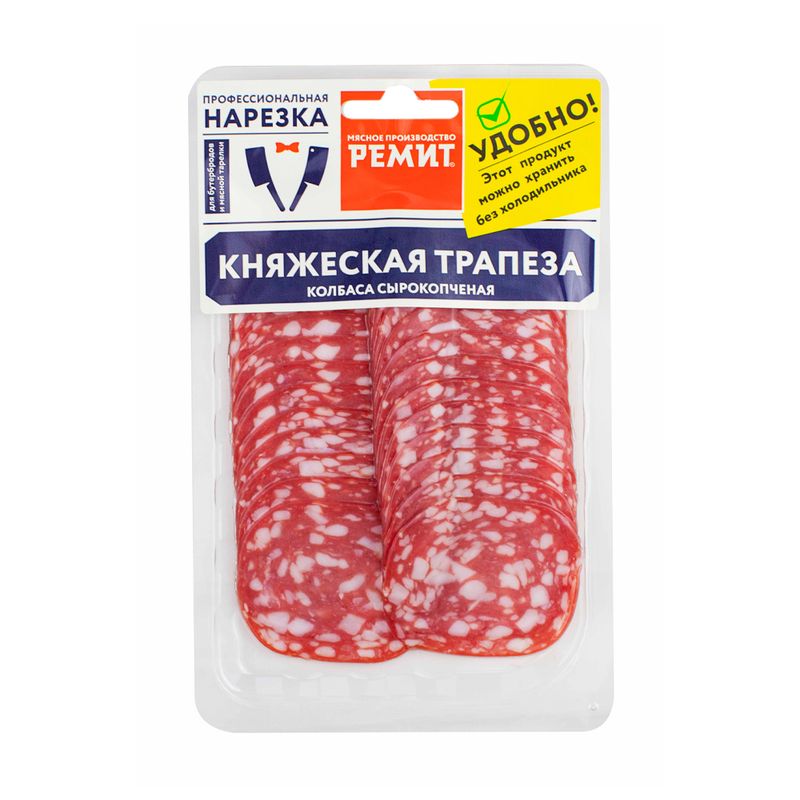 Колбаса сырокопченая куриная "Княжеская трапеза", 0,07 кг, нарезка