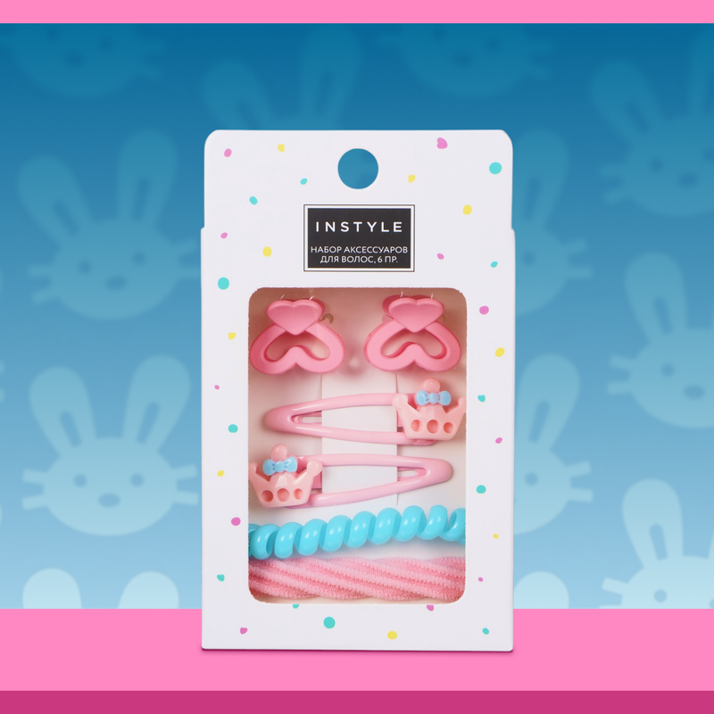 Набор аксессуаров для волос, INSTYLE, 6 шт., в ассортименте